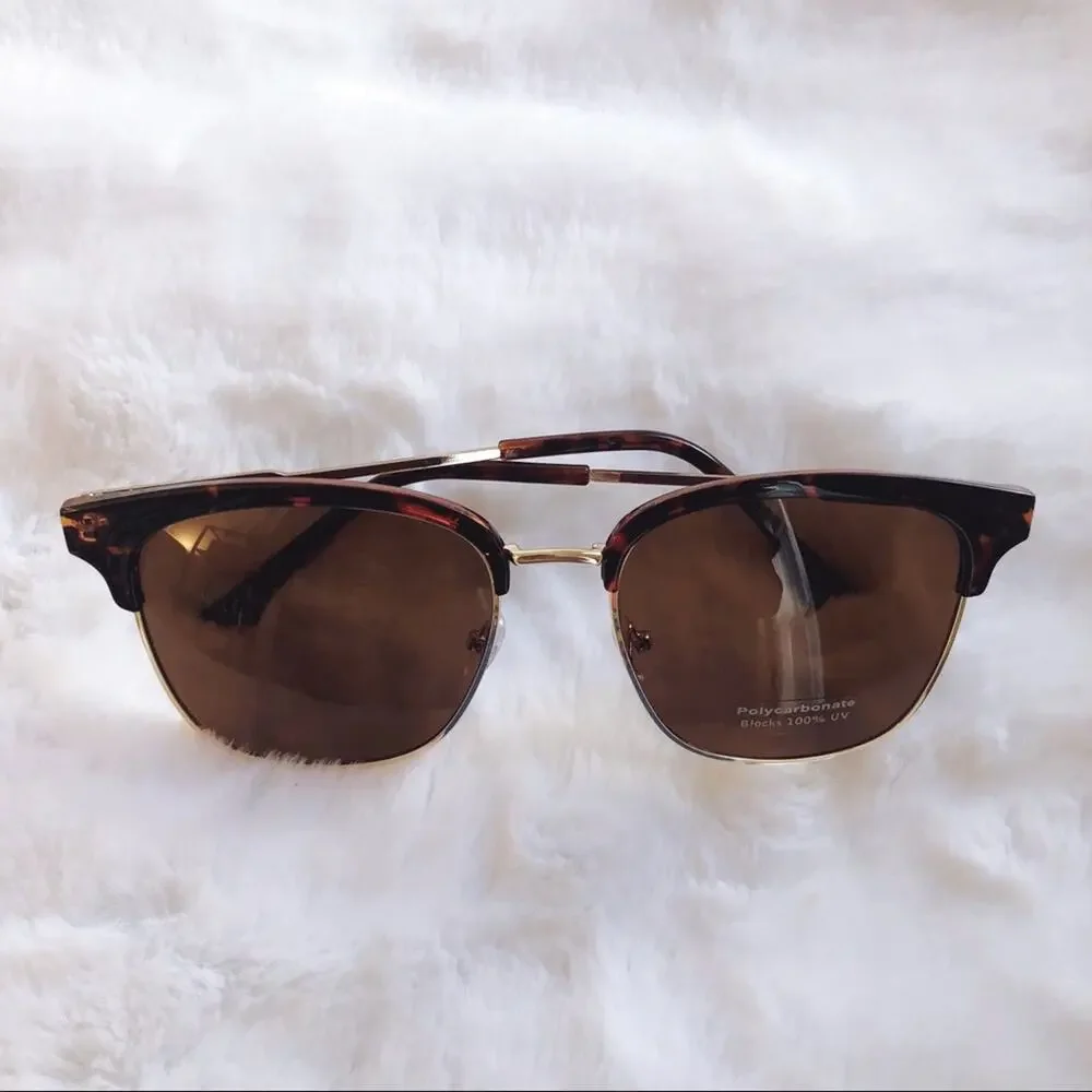 Madox Tortoise Brown Retro Sunglasses